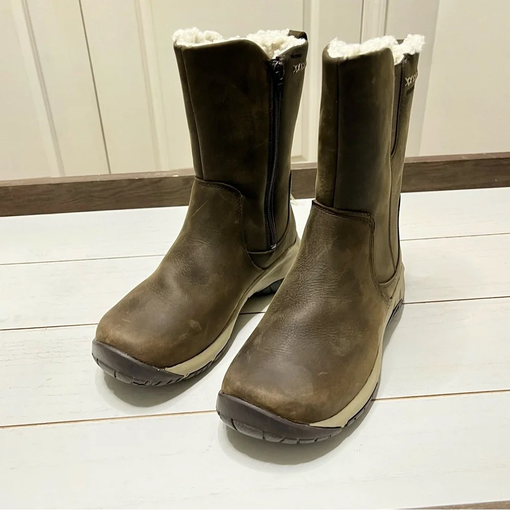 Merrel Women’s Waterproof Encore 4 Tall Zip Polar Brown Winter Boots Sz 6